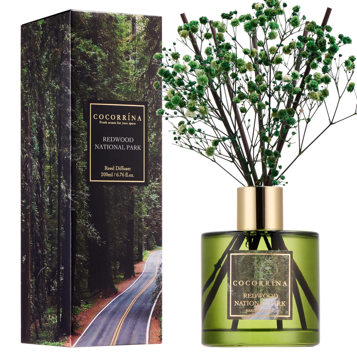 COCORRÍNA Reed Diffuser - Cashmere Vanilla 6.7 fl oz Reed Diffuser for Bedroom Bathroom Home Décor