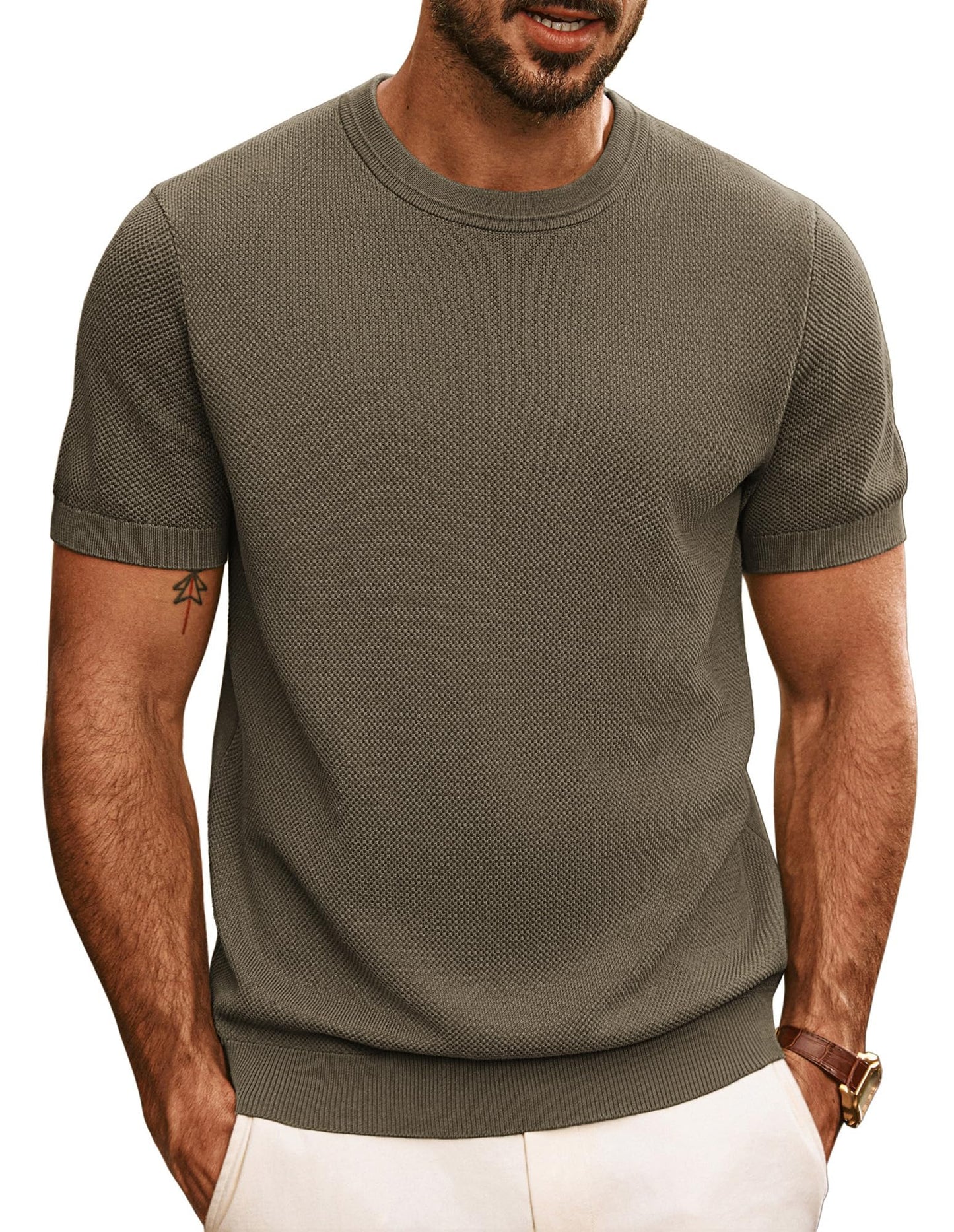PJ PAUL JONES Mens Casual T-Shirts Classic Short Sleeve Knit Tees Crewneck Solid Tee Shirts