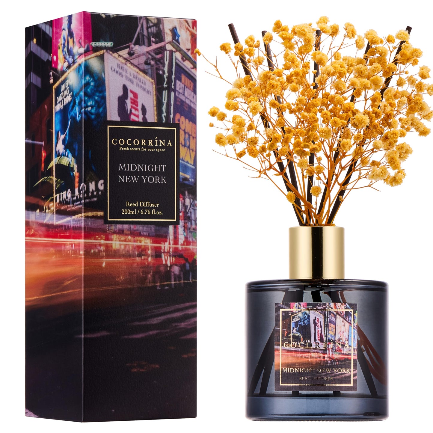 COCORRÍNA Reed Diffuser - Cashmere Vanilla 6.7 fl oz Reed Diffuser for Bedroom Bathroom Home Décor