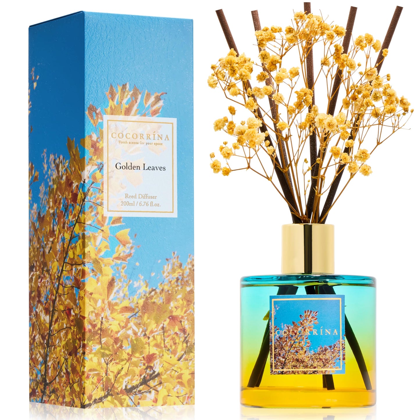 COCORRÍNA Reed Diffuser - Cashmere Vanilla 6.7 fl oz Reed Diffuser for Bedroom Bathroom Home Décor