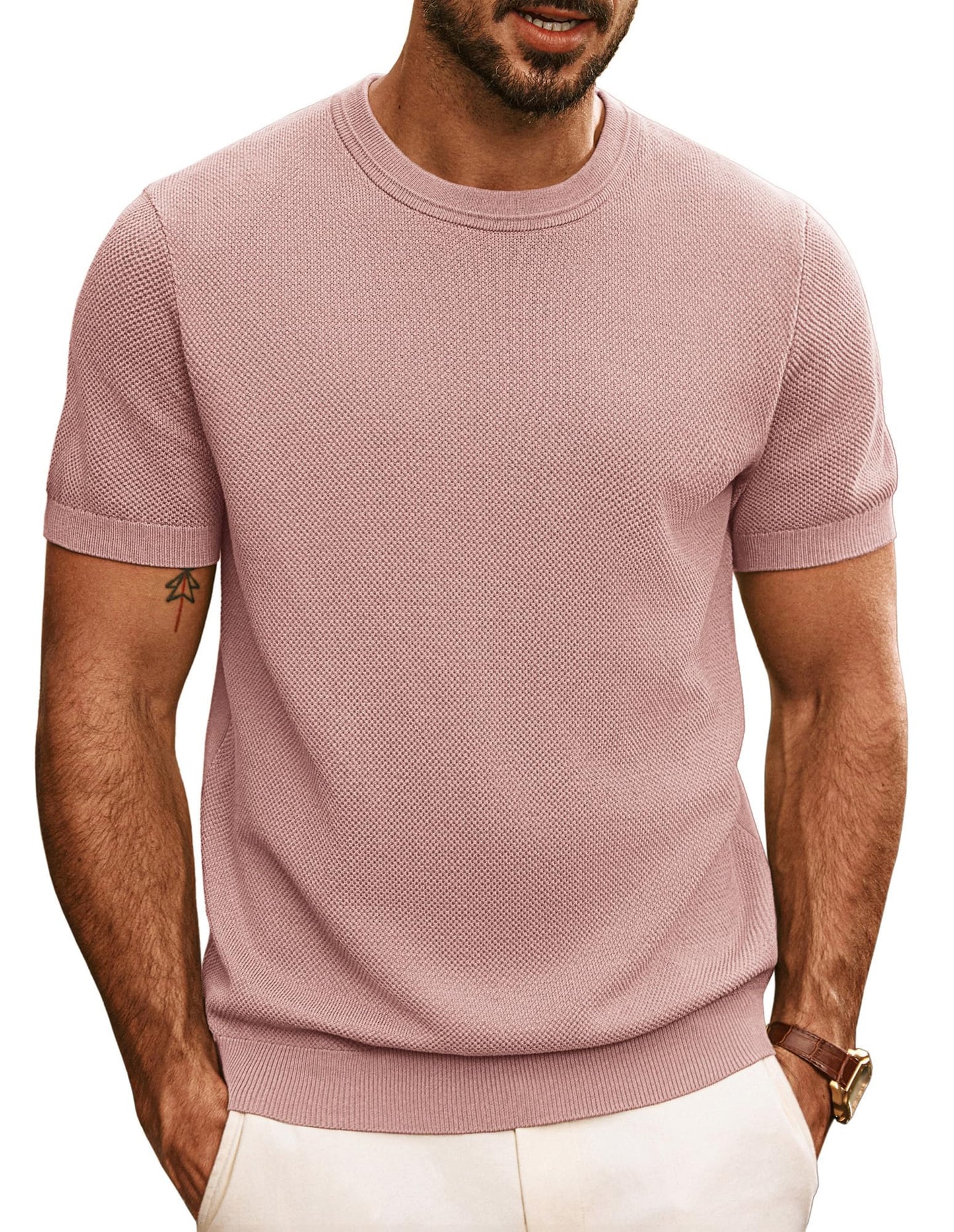 PJ PAUL JONES Mens Casual T-Shirts Classic Short Sleeve Knit Tees Crewneck Solid Tee Shirts