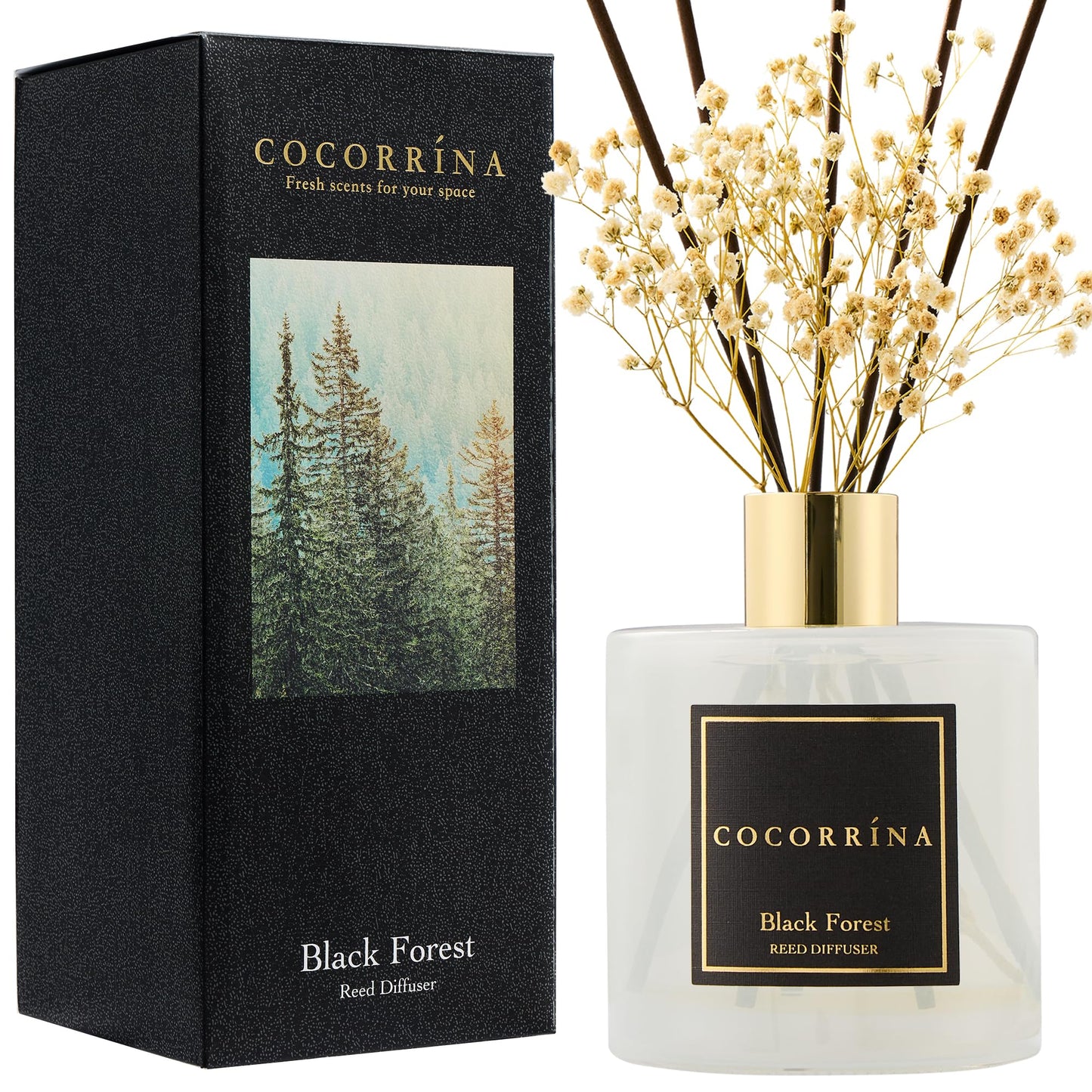 COCORRÍNA Reed Diffuser - Cashmere Vanilla 6.7 fl oz Reed Diffuser for Bedroom Bathroom Home Décor